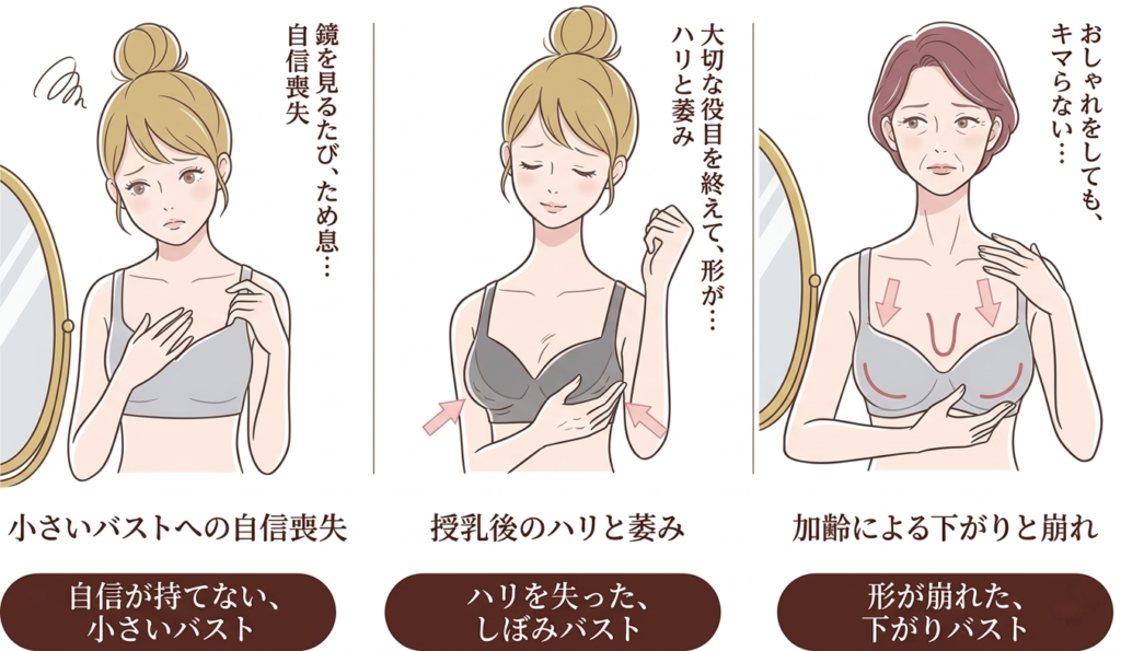 ヒアルロン酸豊胸はこんなお悩みの方に向いています